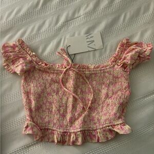 Zara Multicolor Ruffled Crop Top